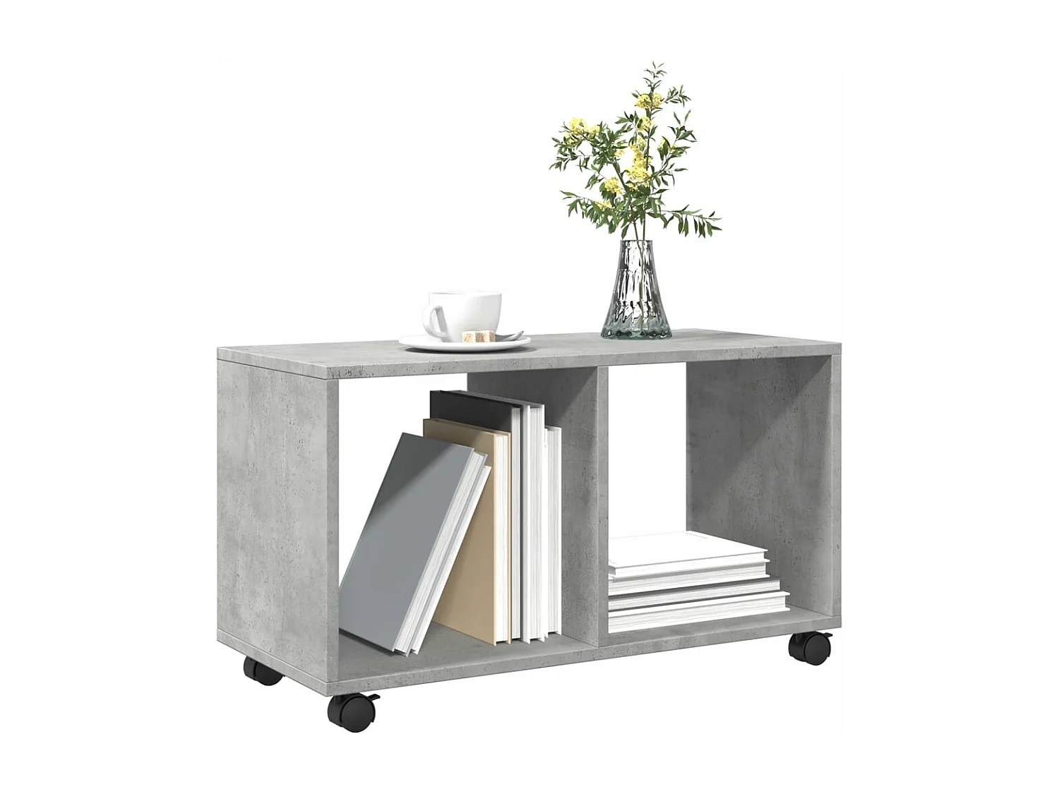 Betongrauer Rollschrank 72x33x42,5 cm, Holzwerkstoff