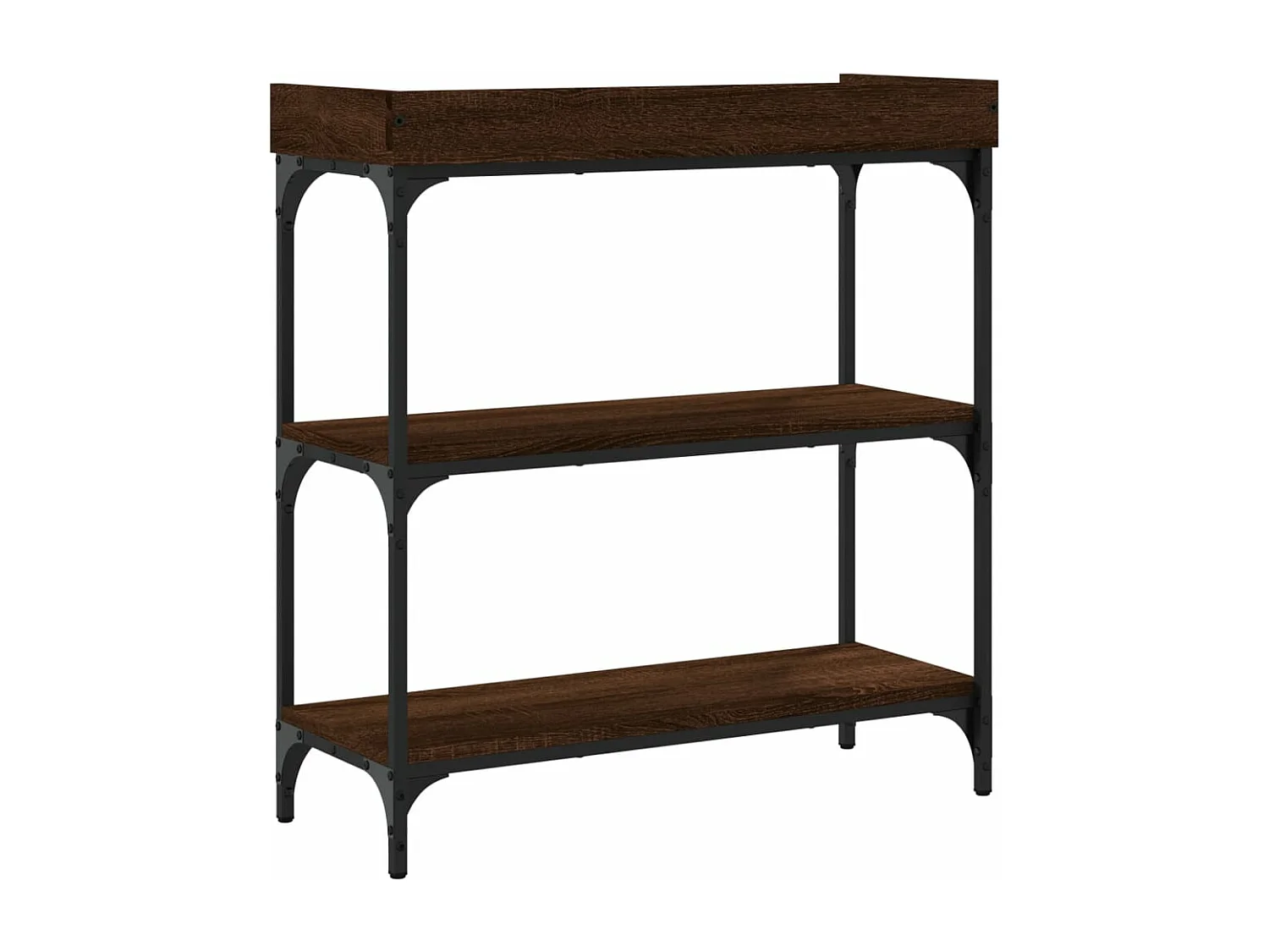 Table console avec étagères chêne marron 75x30x80 cm