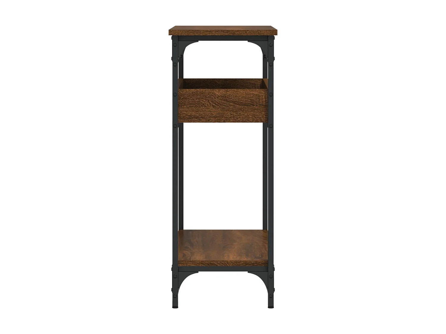 Table console avec étagère chêne marron 75x29x75 cm