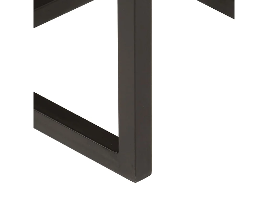 Tables basses gigognes 3 pcs bois massif de manguier et fer