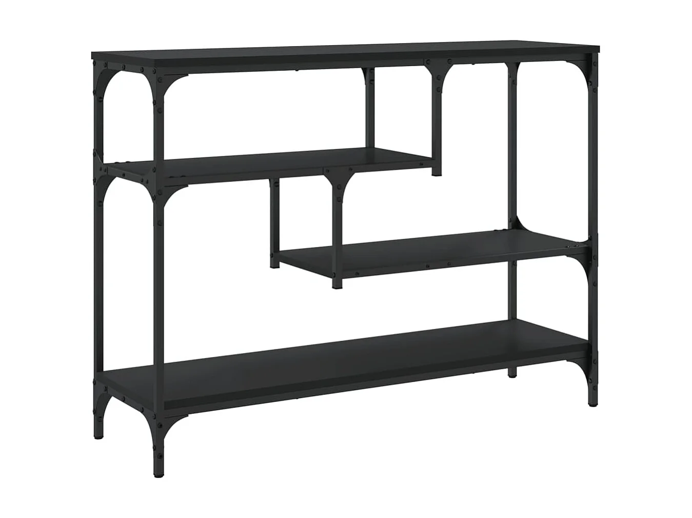 Table console noir 100x30x75 cm bois d'ingénierie