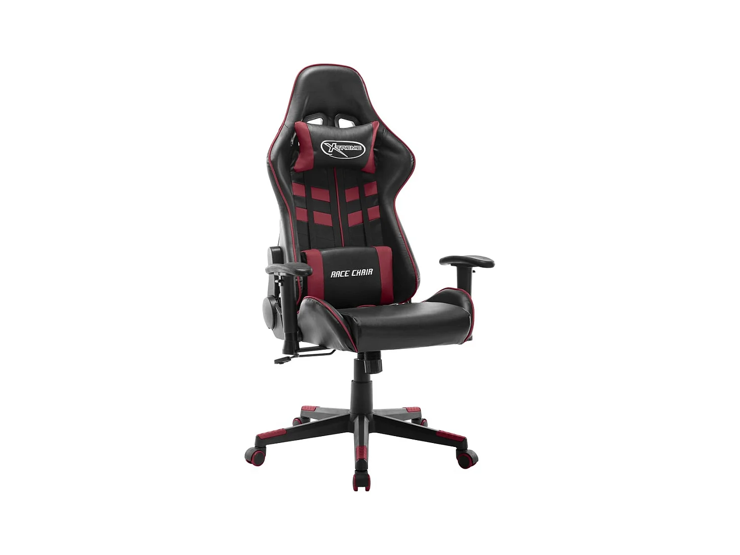 Chaise de jeu Noir et rouge bordeaux Cuir artificiel