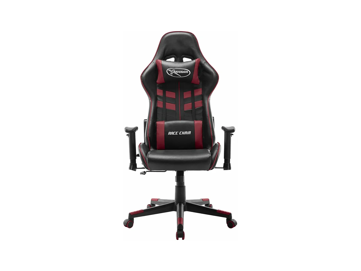 Gaming-Stuhl Schwarzes und burgunderrotes Kunstleder