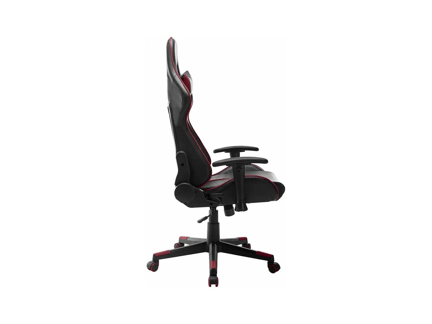 Gaming-Stuhl Schwarzes und burgunderrotes Kunstleder