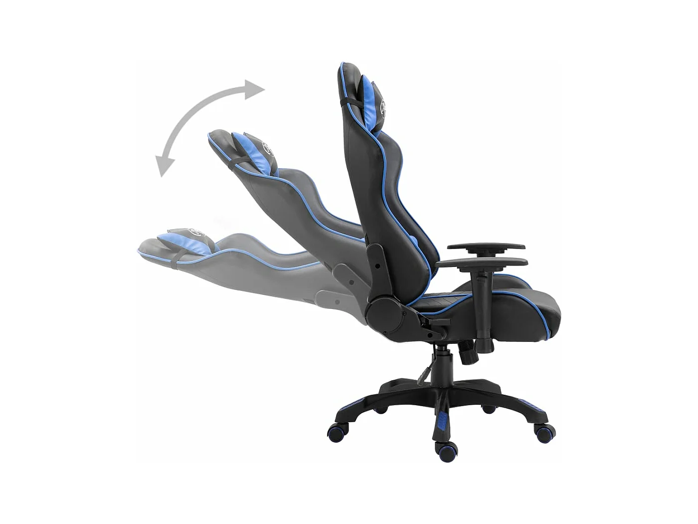 Blauer Gaming-Stuhl aus Kunstleder