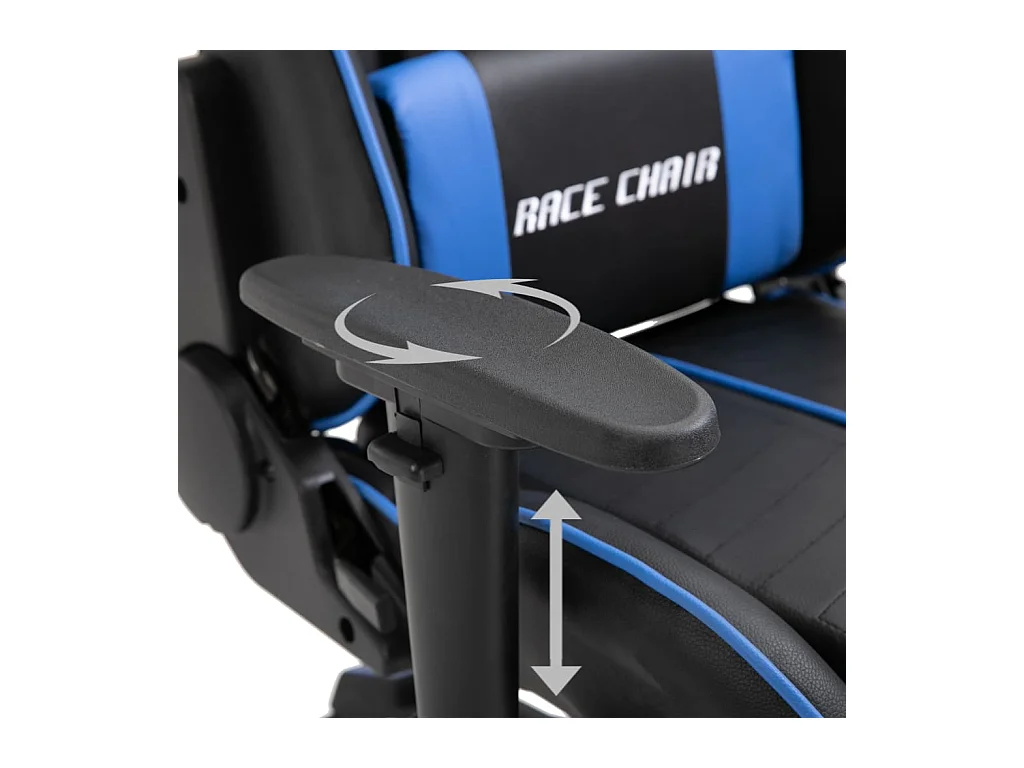 Blauer Gaming-Stuhl aus Kunstleder