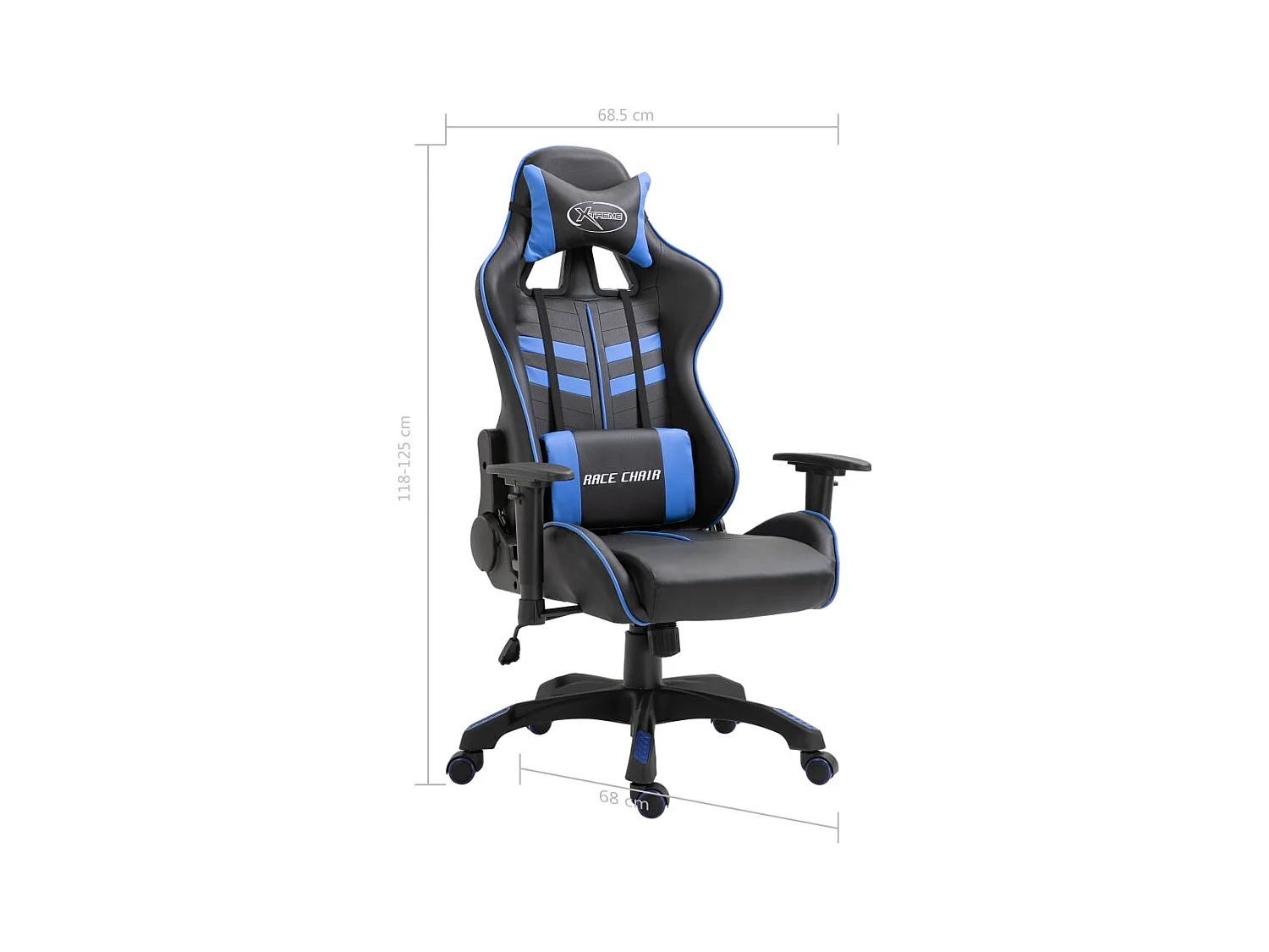 Blauer Gaming-Stuhl aus Kunstleder