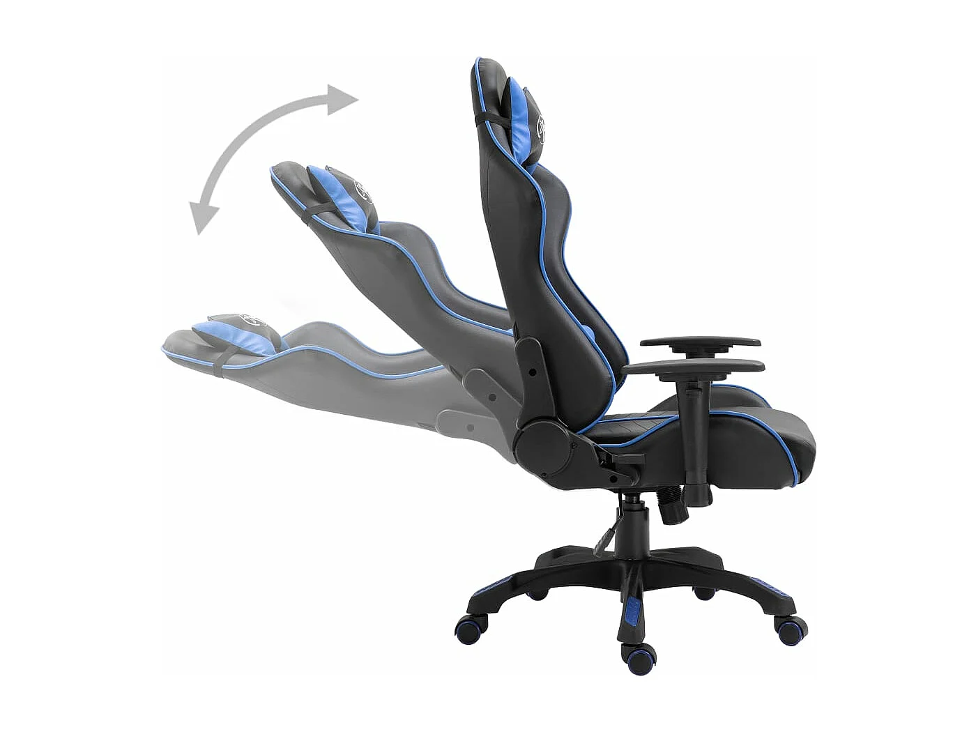 Blauer Gaming-Stuhl aus Kunstleder