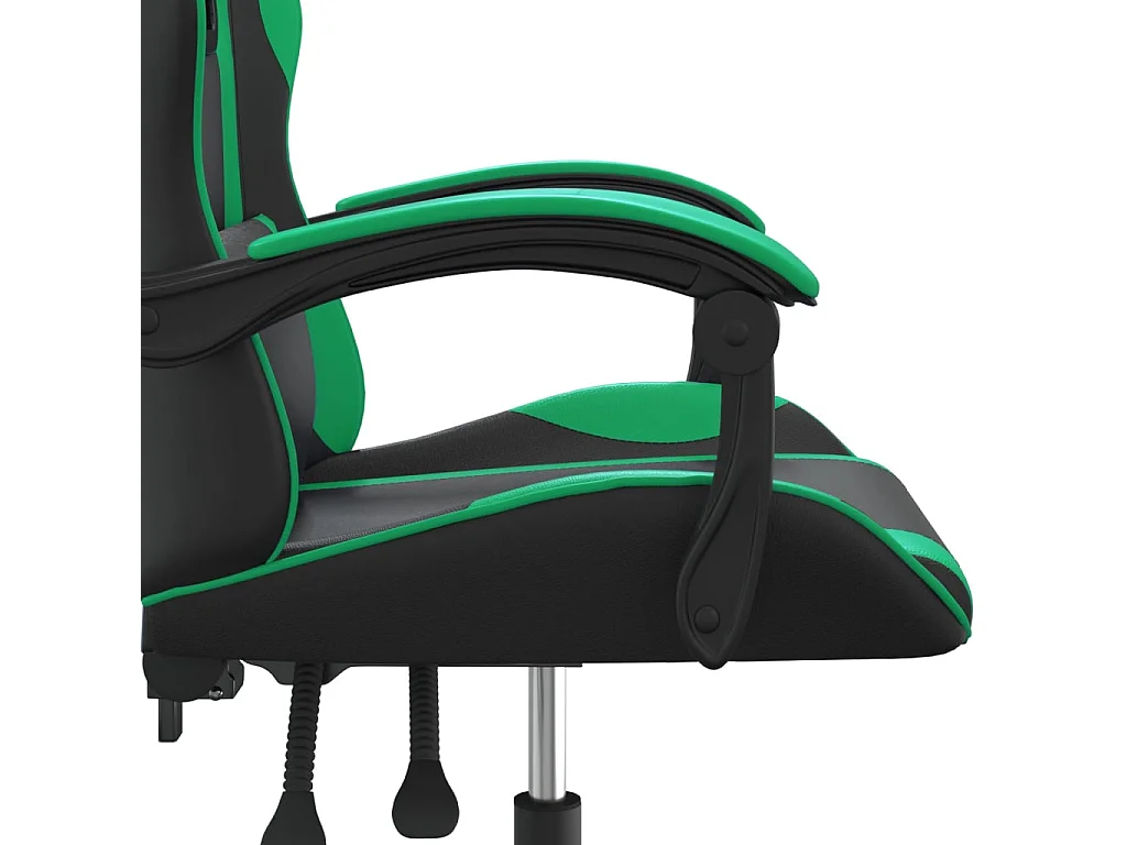 Sedia da gaming girevole in ecopelle nera e verde