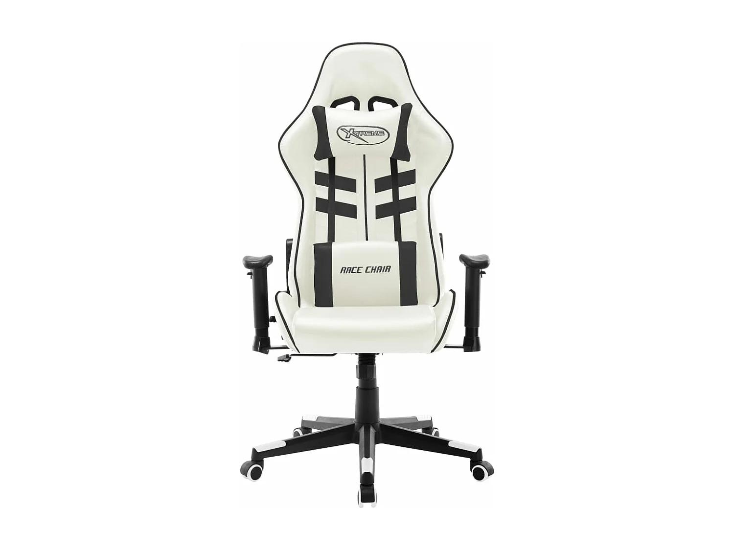 Chaise de jeu Blanc et noir Cuir artificiel