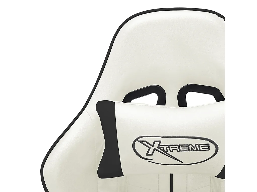 Chaise de jeu Blanc et noir Cuir artificiel