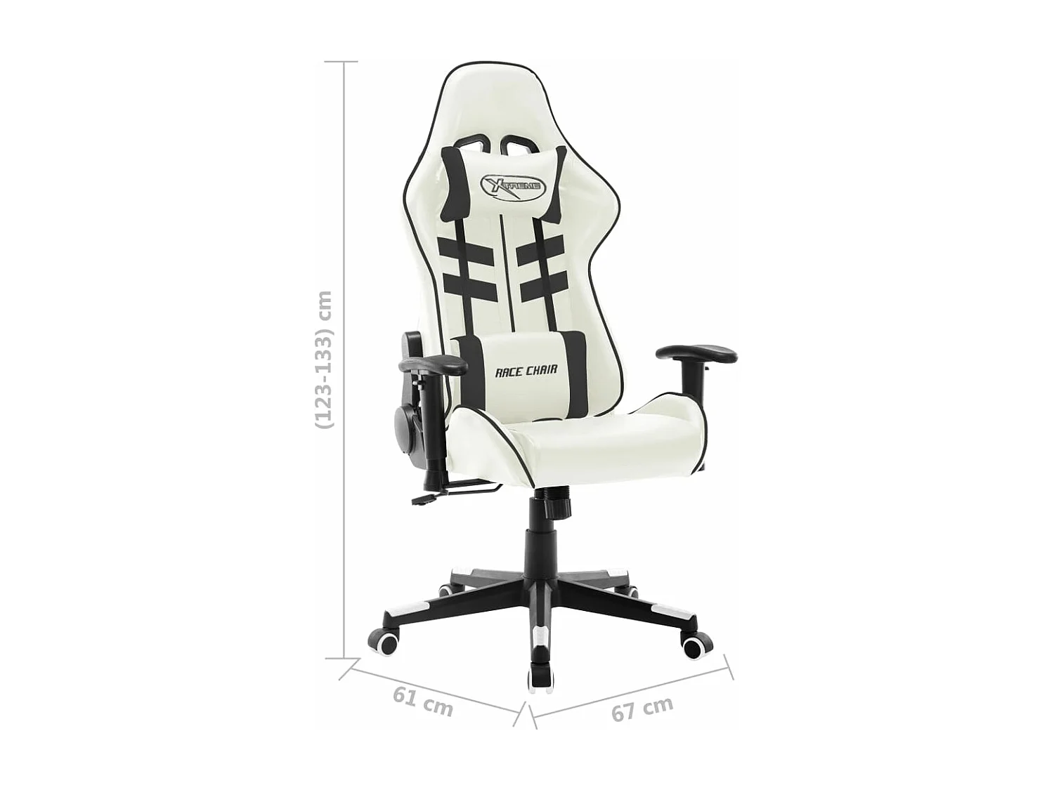 Chaise de jeu Blanc et noir Cuir artificiel