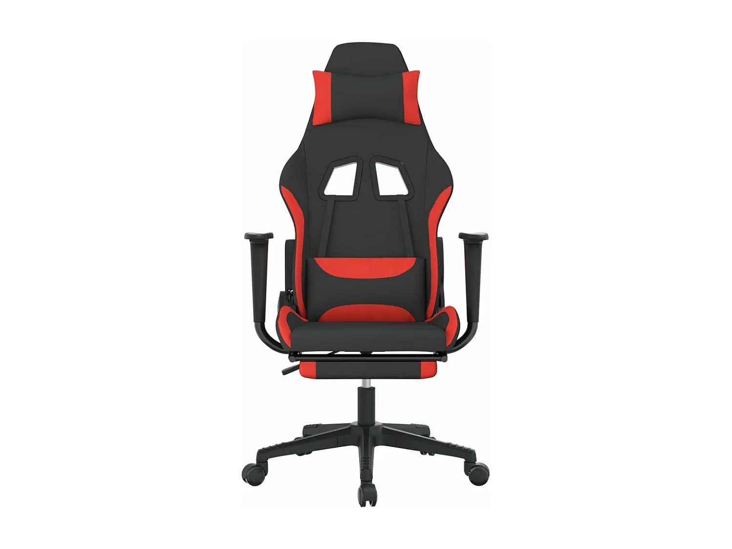 Gaming-Stuhl mit Fußstütze Schwarzer und roter Stoff