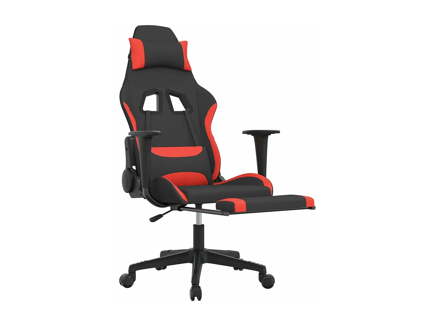 Gaming-Stuhl mit Fußstütze Schwarzer und roter Stoff