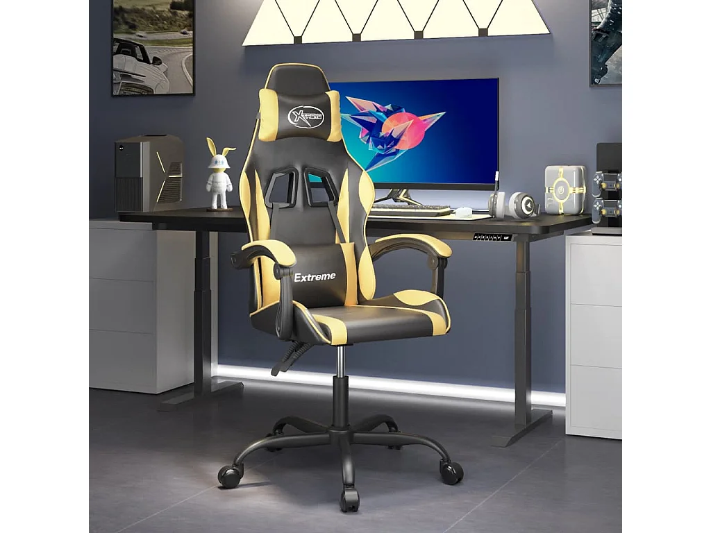 Chaise de jeu Noir et doré Similicuir