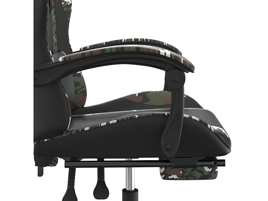 Chaise de jeu avec repose-pied Noir et camouflage Similicuir
