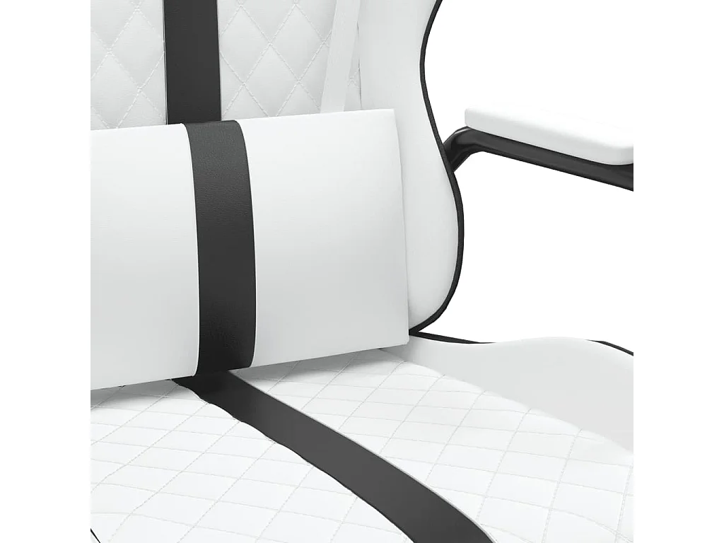 Massage-Gaming-Stuhl aus schwarzem und weißem Kunstleder