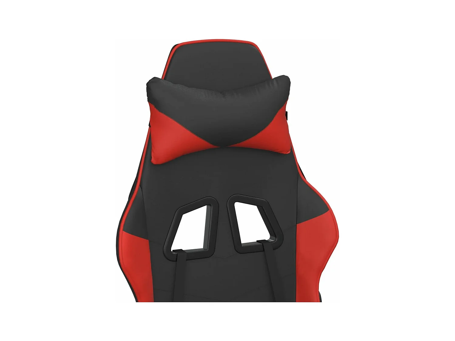 Massage-Gaming-Stuhl mit Fußstütze, Kunstleder in Schwarz und Rot