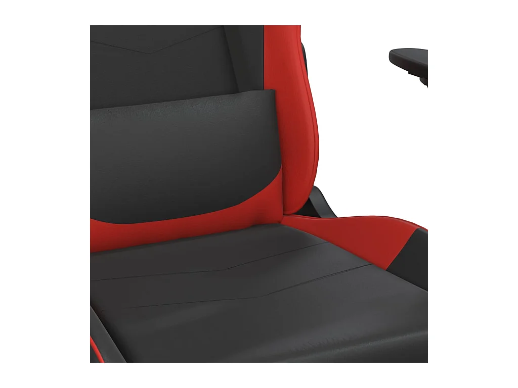 Massage-Gaming-Stuhl mit Fußstütze, Kunstleder in Schwarz und Rot