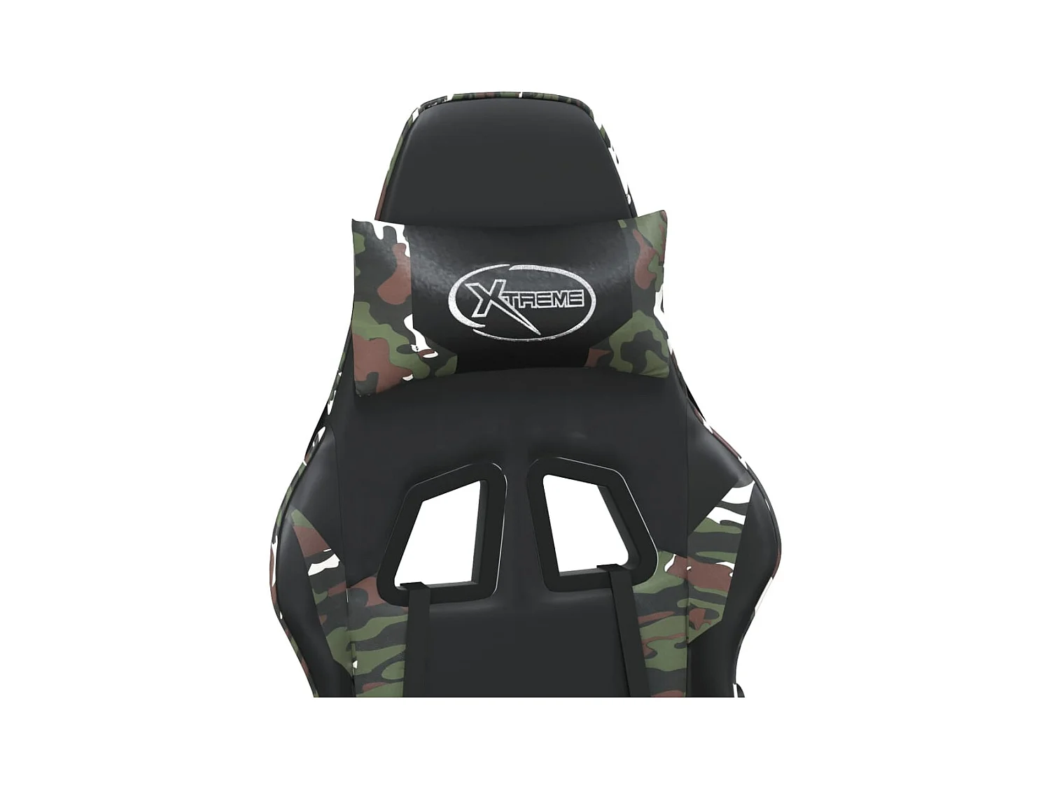 Fußstützen-Massage-Gaming-Stuhl, schwarzes Camouflage-Kunstleder