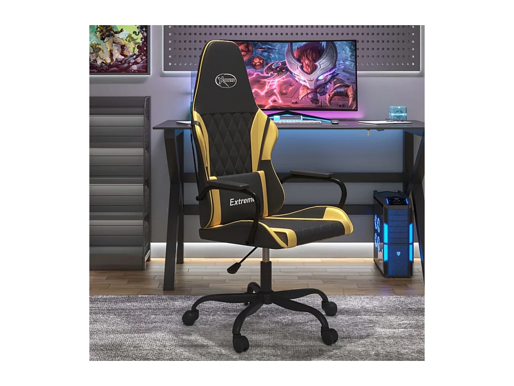 Chaise de jeu Noir et doré Similicuir