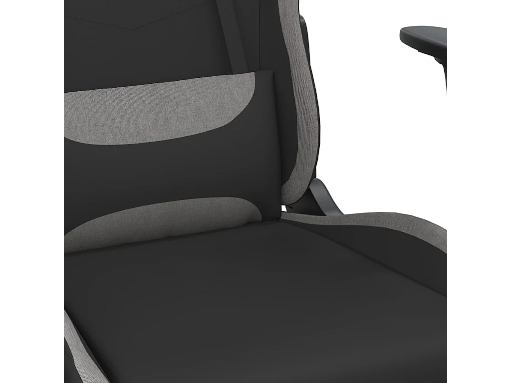 Chaise de jeu avec repose-pied Noir et gris clair Tissu