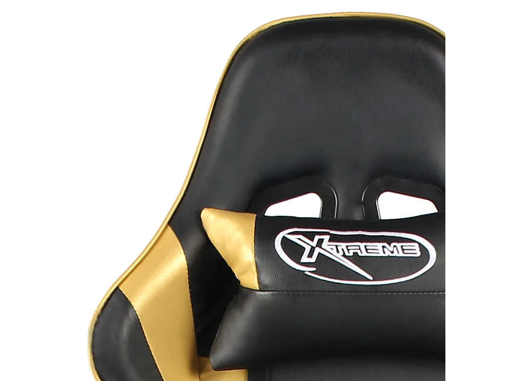 Cadeira giratória para jogos em PVC dourado