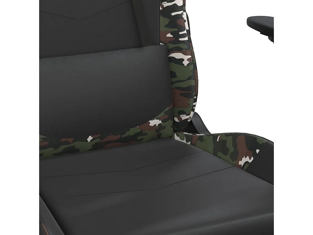 Chaise de jeu avec repose-pied Noir et camouflage Similicuir