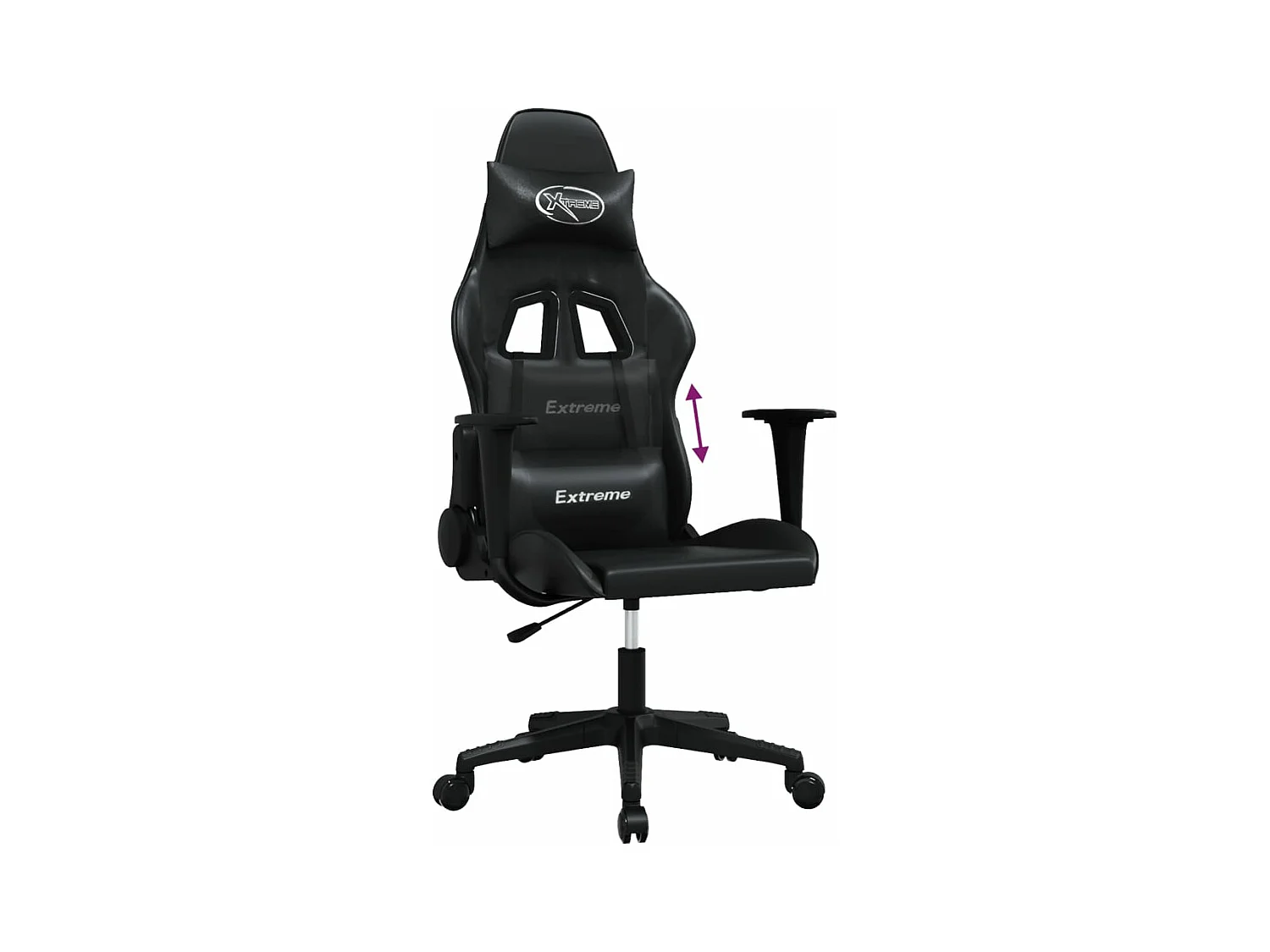 Gaming-Stuhl aus schwarzem Kunstleder