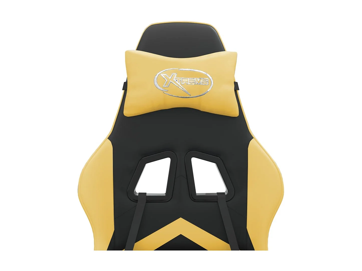 Chaise de jeu pivotante et repose-pied Noir et doré Similicuir