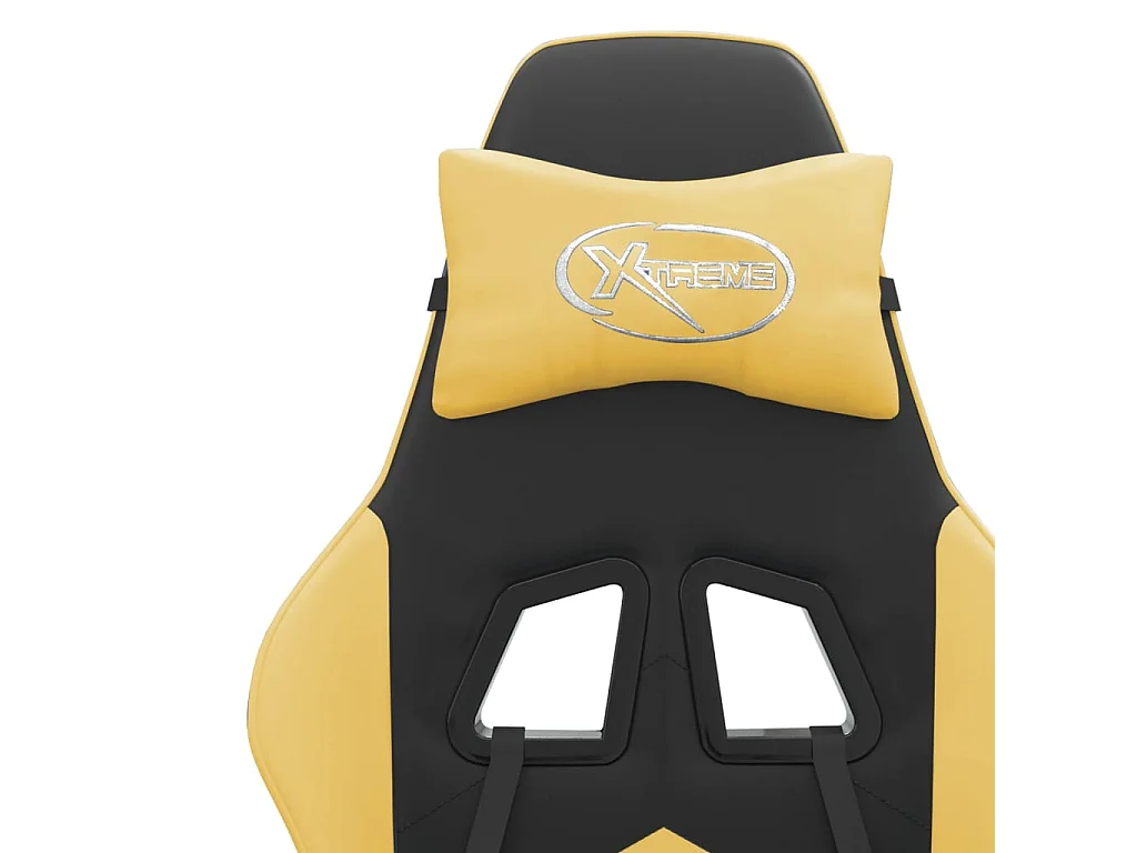 Chaise de jeu pivotante et repose-pied Noir et doré Similicuir