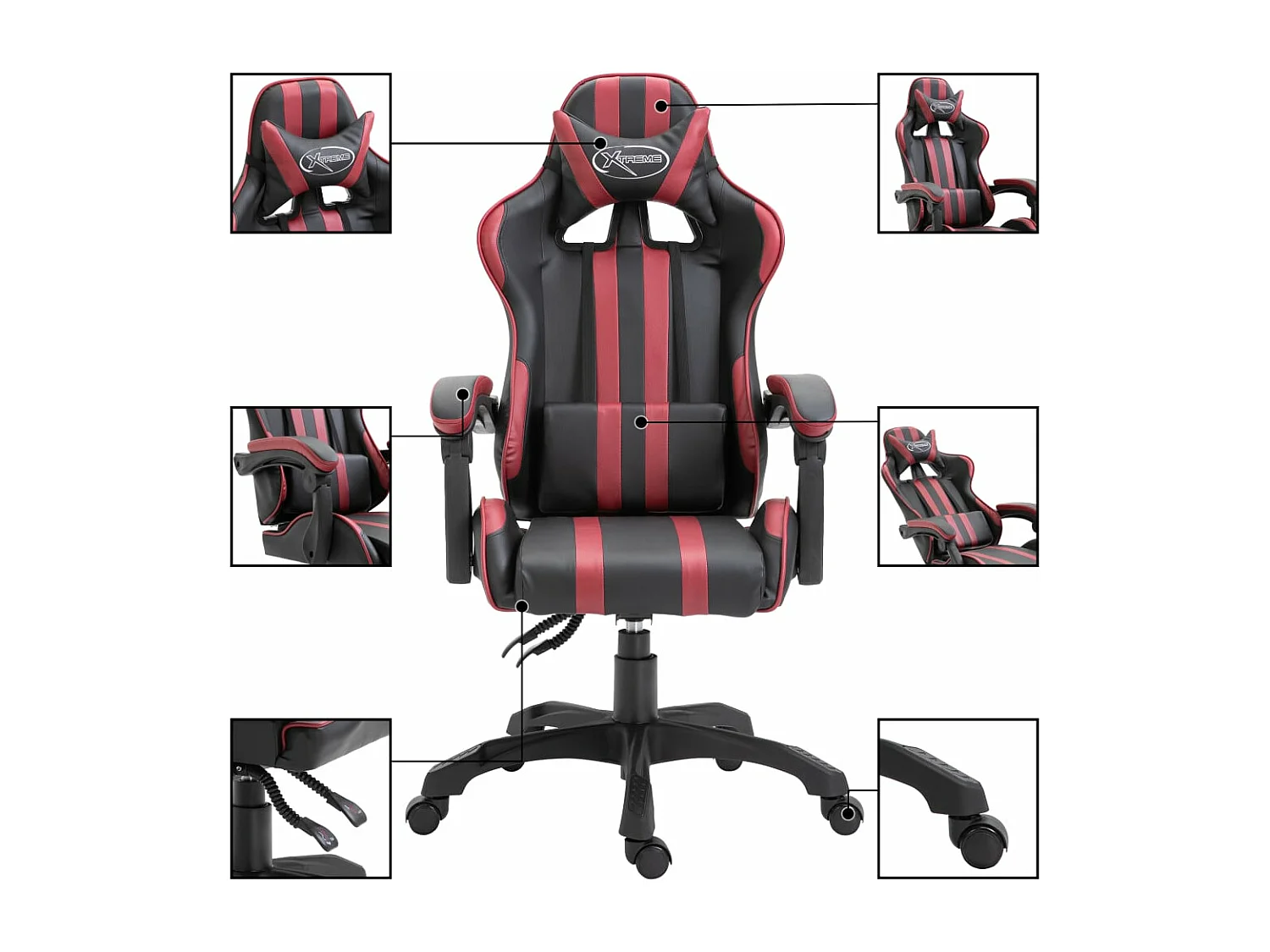 Chaise de jeu Rouge bordeaux Similicuir