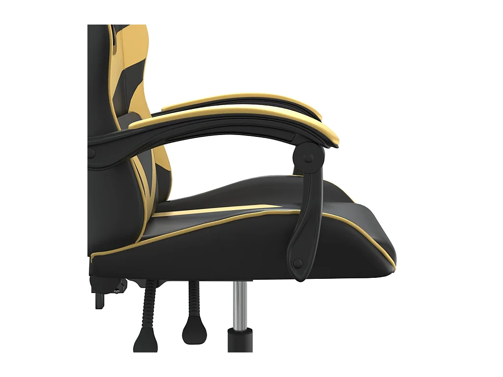 Chaise de jeu pivotante Noir et doré Similicuir