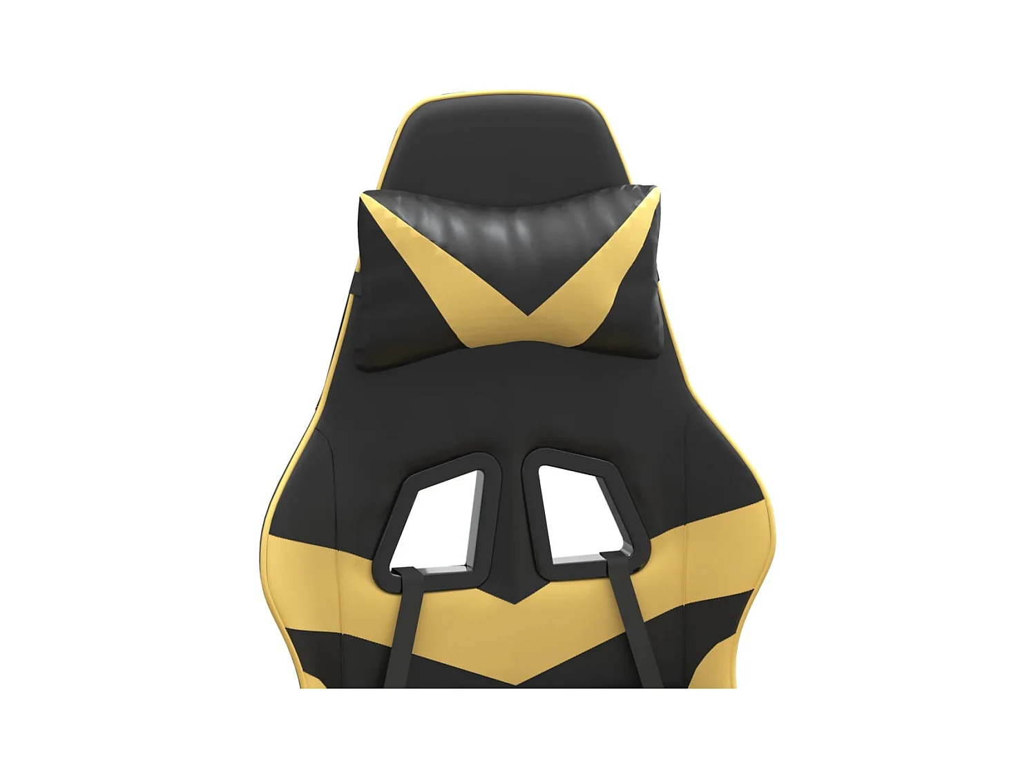 Chaise de jeu pivotante Noir et doré Similicuir