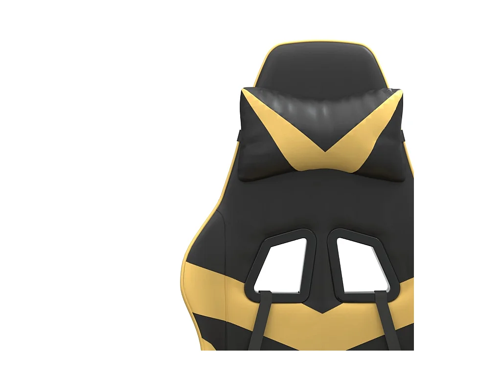 Chaise de jeu pivotante Noir et doré Similicuir
