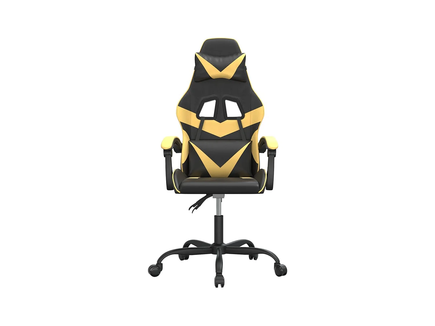 Chaise de jeu pivotante Noir et doré Similicuir