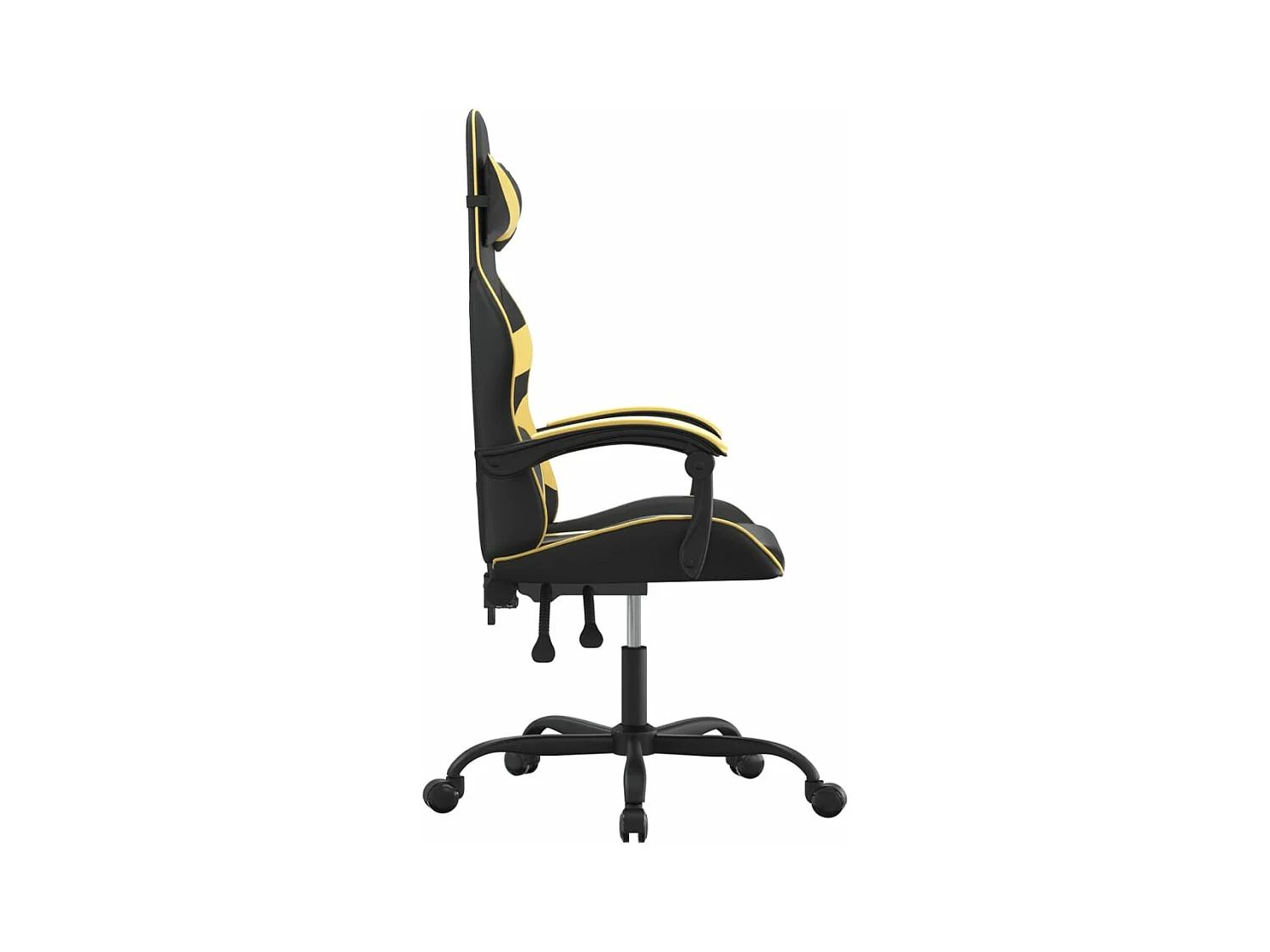 Chaise de jeu pivotante Noir et doré Similicuir