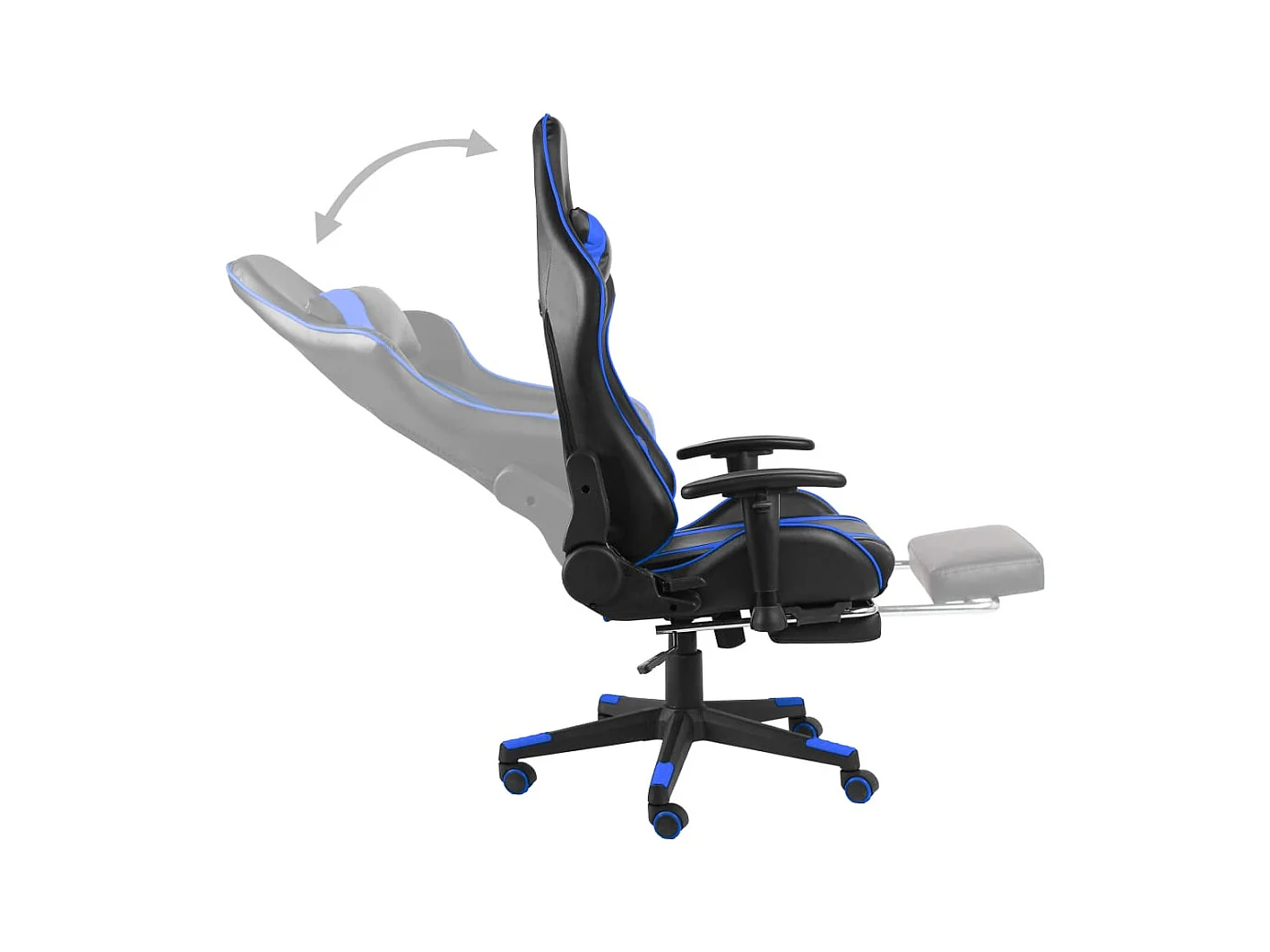 Chaise de jeu pivotante avec repose-pied Bleu PVC