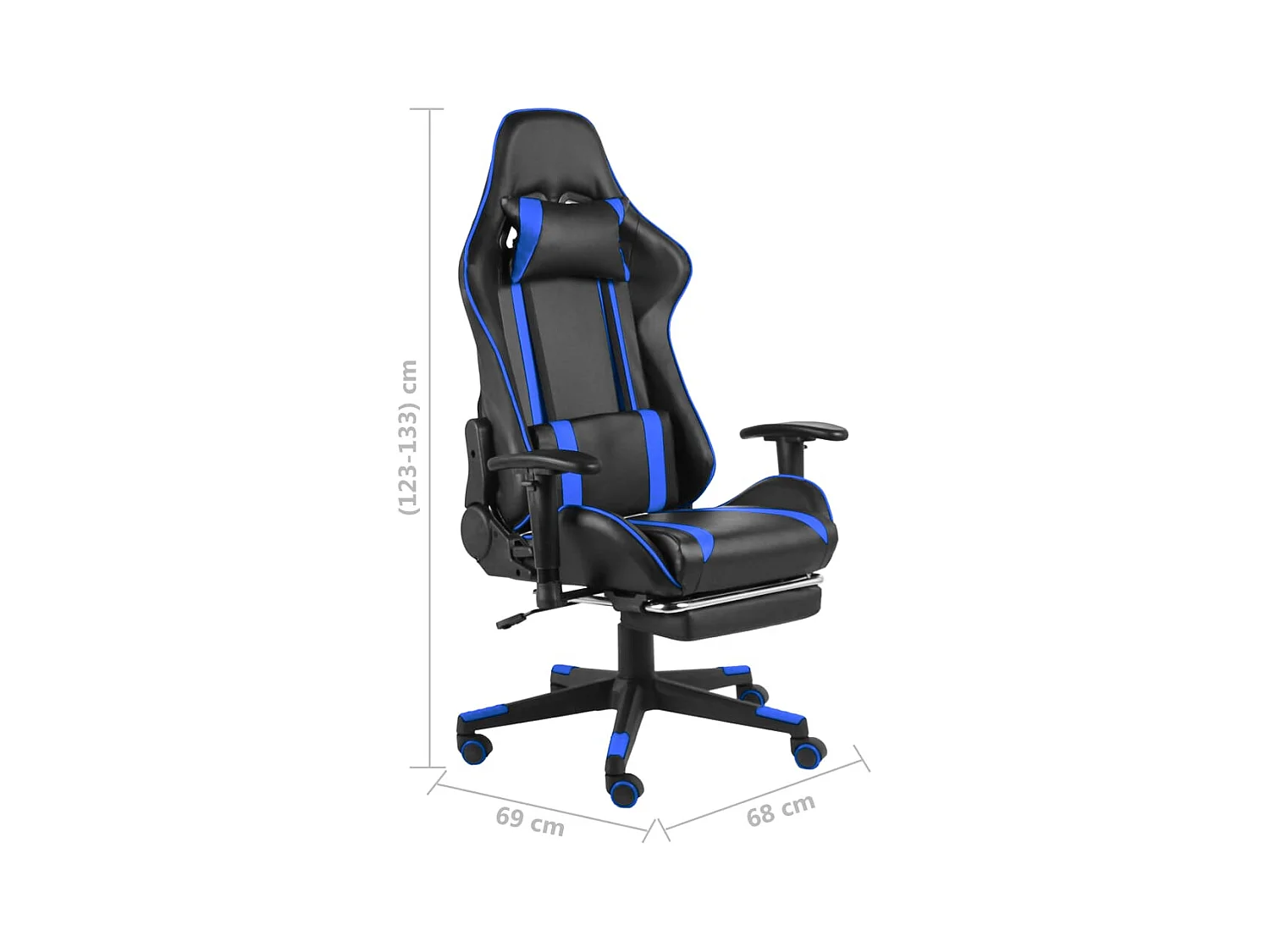 Chaise de jeu pivotante avec repose-pied Bleu PVC