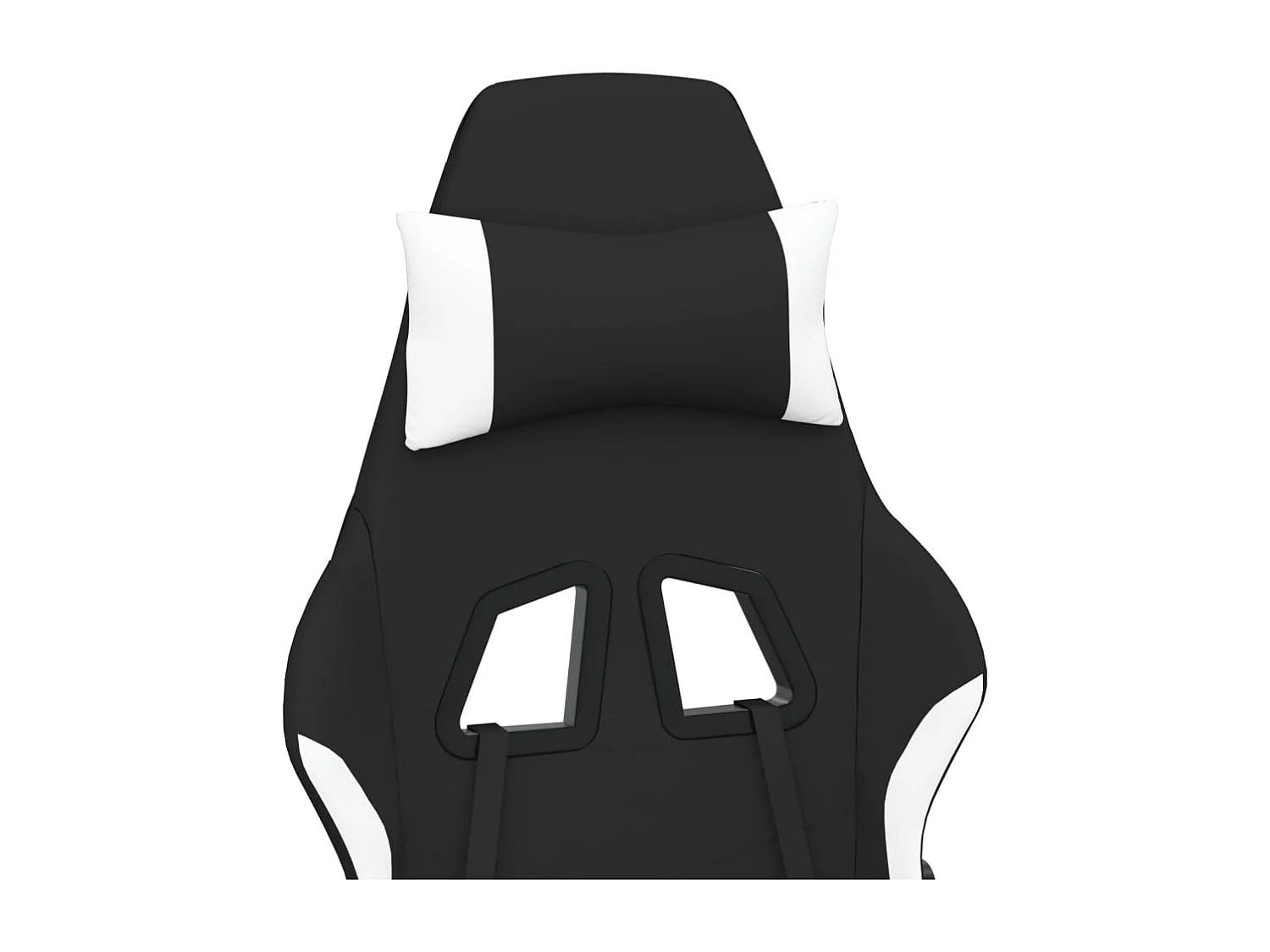 Sedia da gioco per massaggi con poggiapiedi in tessuto bianco e nero