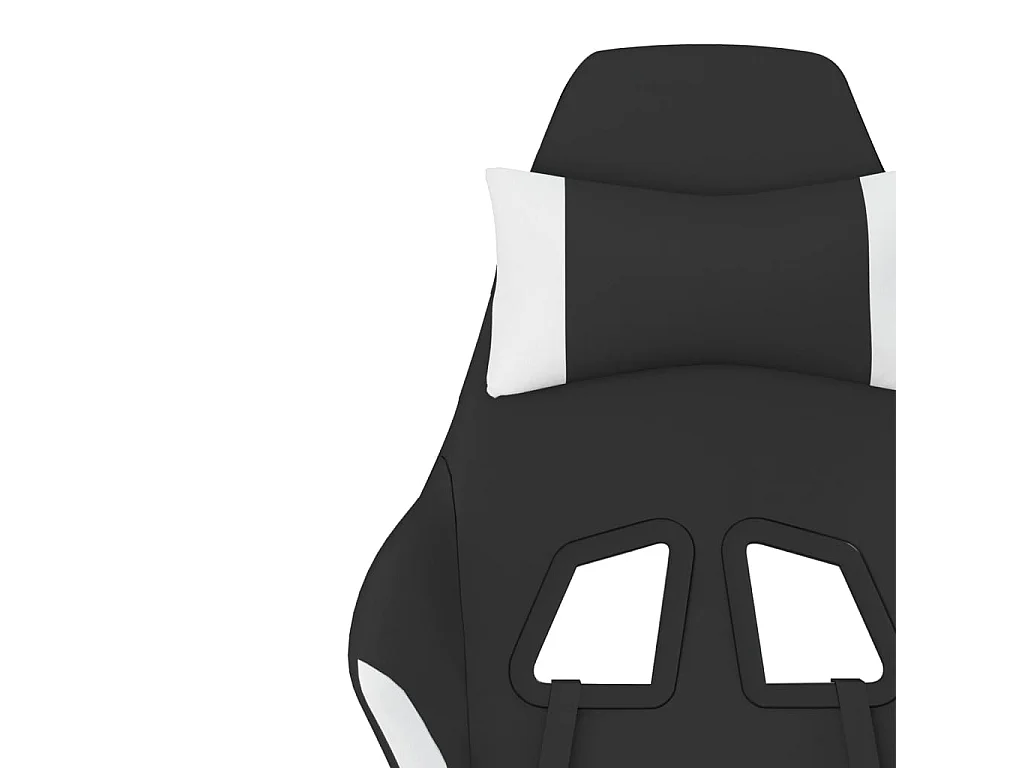 Sedia da gioco per massaggi con poggiapiedi in tessuto bianco e nero