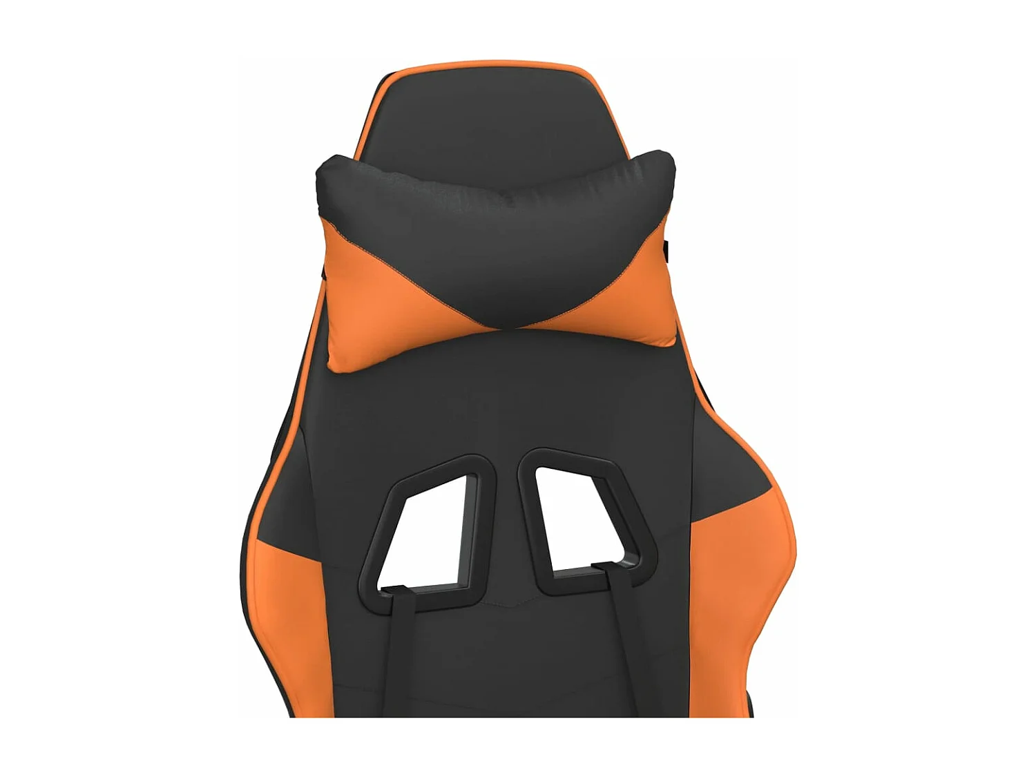 Massage-Gaming-Stuhl und Fußstütze, Kunstleder in Schwarz und Orange