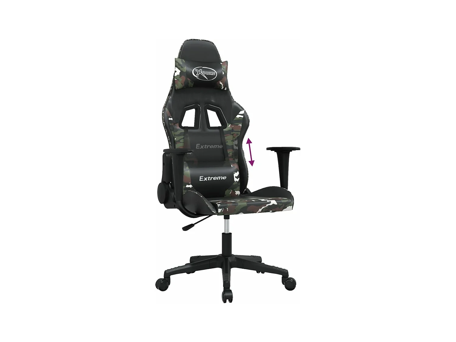 Chaise de jeu Noir et camouflage Similicuir