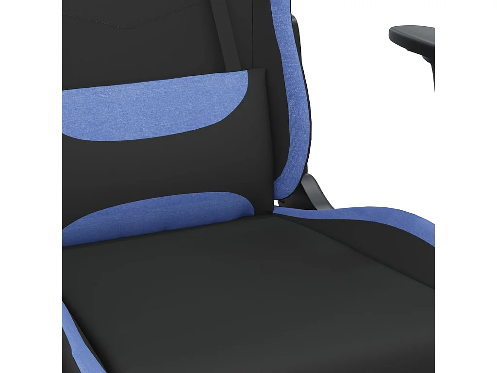 Gaming-Stuhl mit Fußstütze Schwarzer und blauer Stoff
