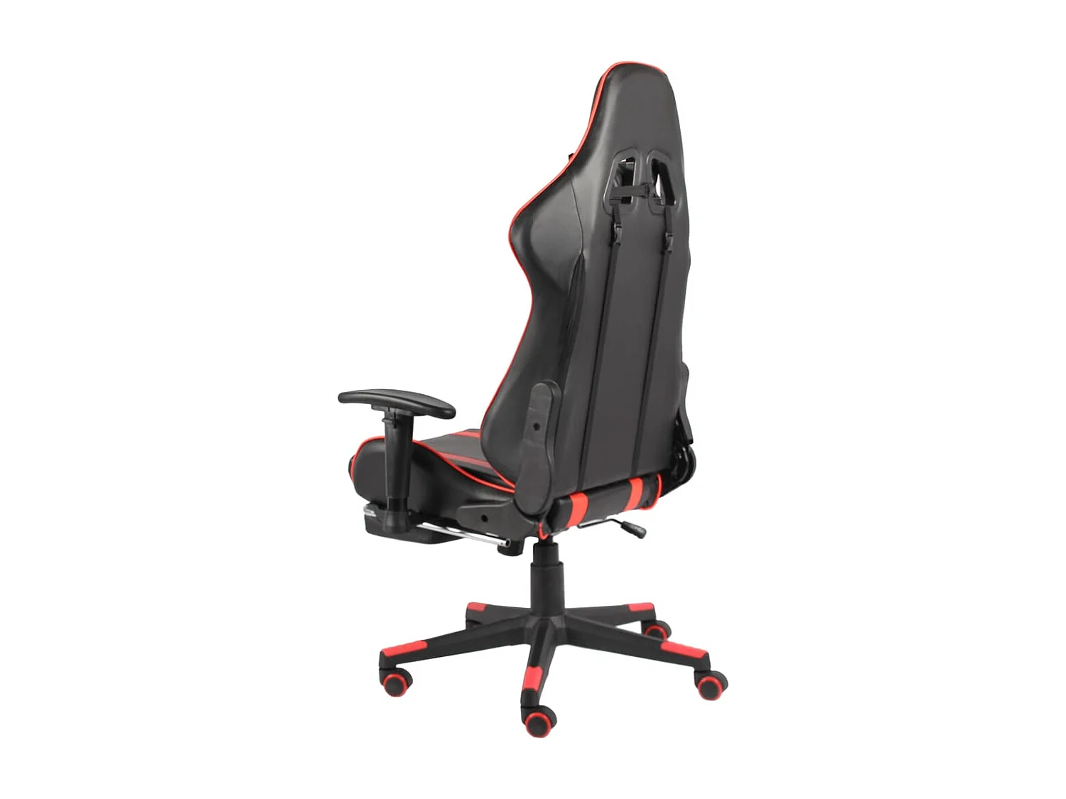 Silla gaming giratoria con reposapiés PVC rojo