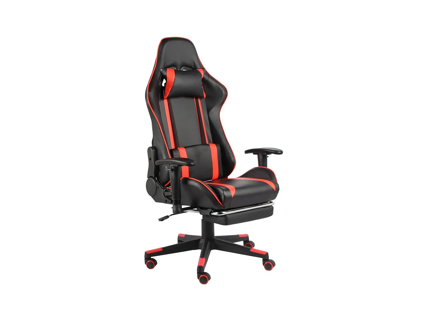 Chaise de jeu pivotante avec repose-pied Rouge PVC