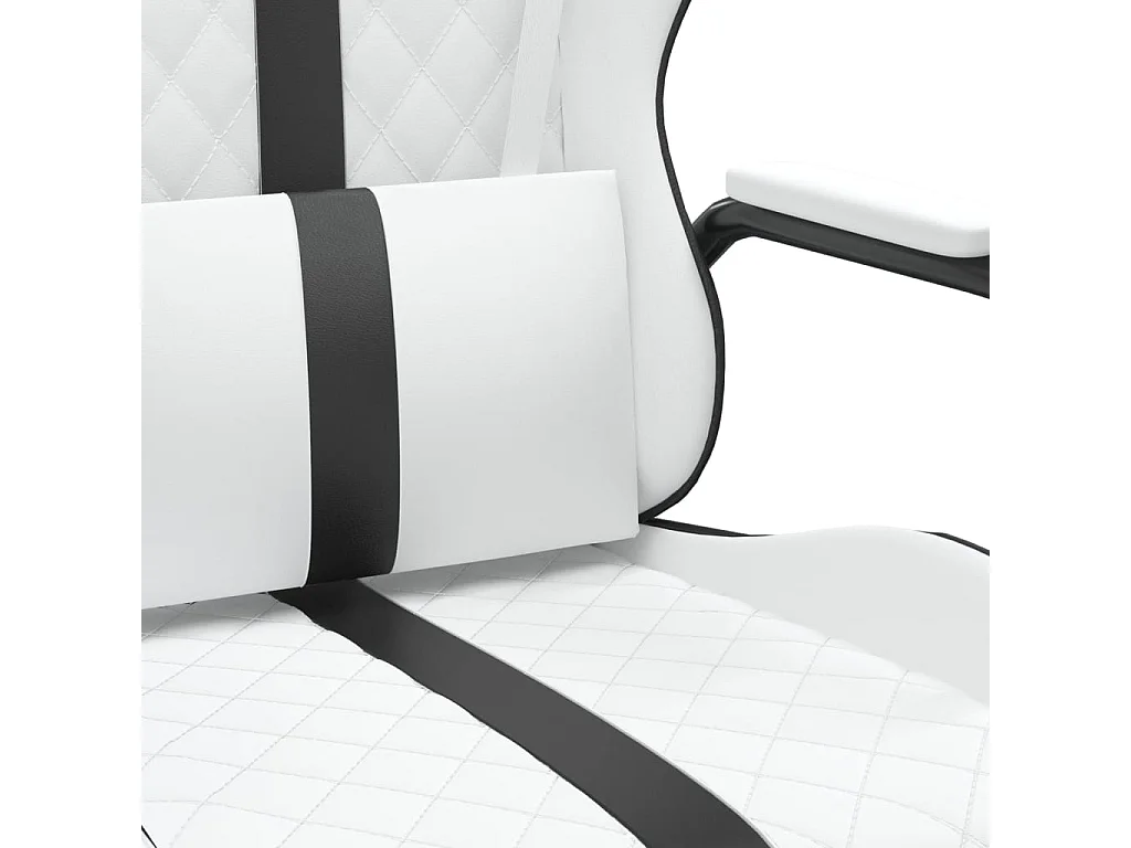 Cadeira de jogos em pele sintética branca e preta
