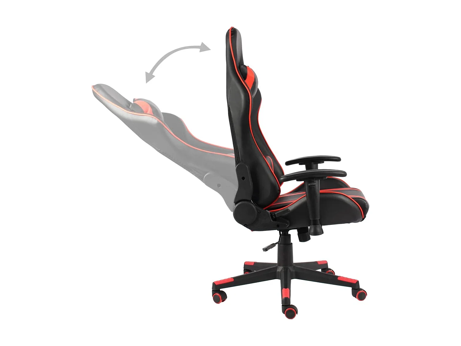Silla gaming giratoria PVC rojo