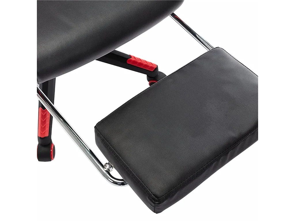 Silla gaming con reposapiés Negro y rojo Cuero artificial