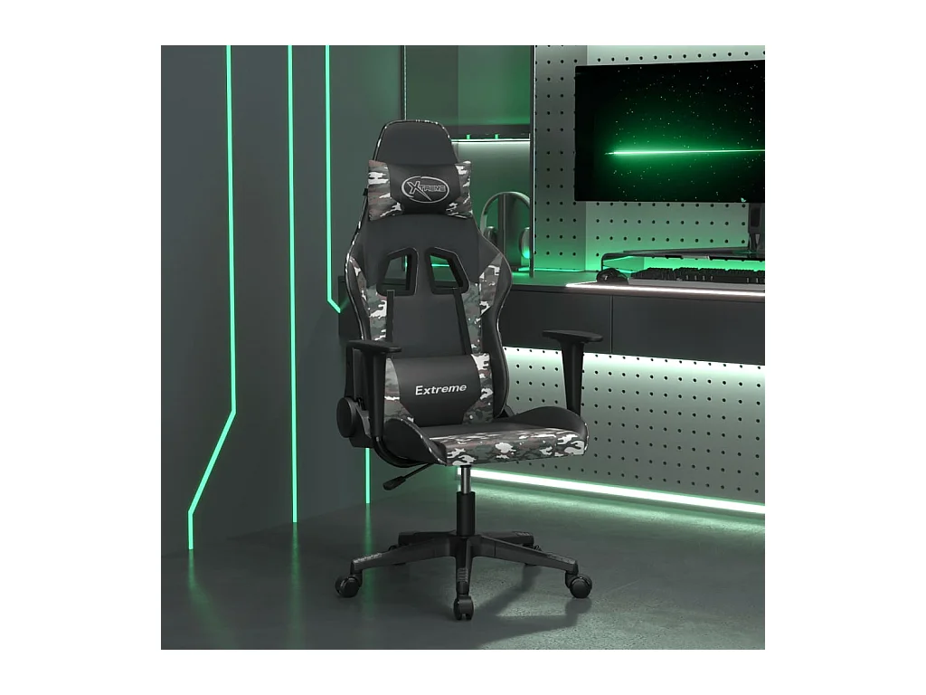 Chaise de jeu de massage Noir et camouflage Similicuir